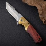 Wooden Handle Folding Knife for Outdoor Adventures and Survival - 图片 3