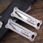 Titanium Mini Utility Knife EDC Tool with Brass Keychain