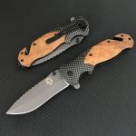 Liome X50 Tactical Folding Blade Knife with Wood Grip for Survival and Camping - 图片 7