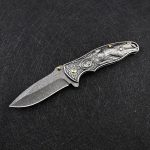 Pocket EDC Knife with War Goddess Pattern Handle for Outdoor Adventures - 图片 8