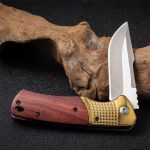 Wooden Handle Folding Knife for Outdoor Adventures and Survival - 图片 2