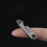 TC4 Titanium Pry Bar Mini Key Tag Outdoor Survival Multi Tool Bottle Opener - 图片 3