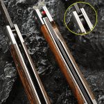 Wood Handle Folding Knife Camping Damascus - 图片 14