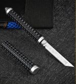 Wilderness Survival Mini Knife with Damascus Blade and Multifunctional Features - 图片 14