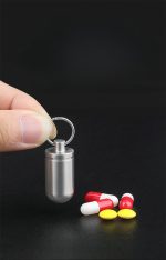 Titanium Portable Pill Case Waterproof Keychain - 图片 7