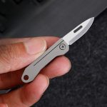 Portable Black Blade Folding Knife Compact Fruit Peeler Utility Tool