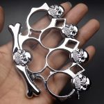 Skull Style Brass Knuckle Duster Heavy Duty Metal Defender Tool - 图片 5