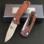 Liome Folding Knife for Tactical Use with Wood Handle and Stonewashed Blade - 图片 3