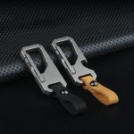 Titanium Leather Car Keychain Multi Holder