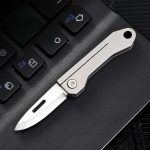 Portable Black Blade Folding Knife Compact Fruit Peeler Utility Tool - 图片 2