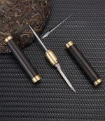 Handcrafted Ebony Tea & Defense Multi Knife-Tool with Brass Fittings - 图片 7
