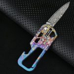 Titanium Key Holder Compact High End Mens Car Keychain Mini Utility Knife