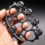 Skull Style Brass Knuckle Duster Heavy Duty Metal Defender Tool - 图片 9