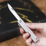 Titanium Folding Mini Fruit Knife Portable Keychain Outdoor Camping Gear - 图片 2