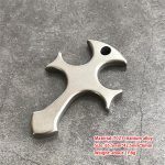 Men's Titanium Alloy Cross Finger Tiger Pendant Necklace for Tactical EDC - 图片 3