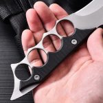 Outdoor Survival Fixed Blade Knife with Knuckle Duster Protection - 图片 8