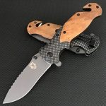 Liome X50 Tactical Folding Blade Knife with Wood Grip for Survival and Camping - 图片 3