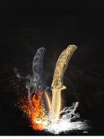 Stainless Steel Dragon Snake Folding Knife Portable Camping Utility Blade - 图片 5