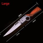 AK47-Themed Folding Knife with Elegant Wood Grain Handle - 图片 2