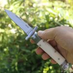 Folding Tactical Knife with Beef Bone Grip for Camping and Outdoor Use