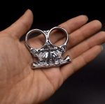Chaos Solid Brass Knuckles Duster Two-Finger Self-Defense EDC Tool - 图片 4