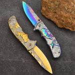 Deer Pattern Handle Folding Knife Outdoor Defense Pocket Knife - 图片 9