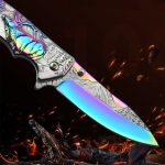 Deer Pattern Handle Folding Knife Outdoor Defense Pocket Knife - 图片 10