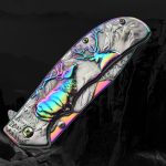 Deer Pattern Handle Folding Knife Outdoor Defense Pocket Knife - 图片 11