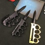 Knuckle Duster Foldable Knife Outdoor Self Defense Tool