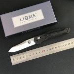 Liome Carbon Fiber Grip Folding Blade Outdoor Tactical Pocket Knife EDC Tool - 图片 7