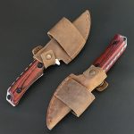 Liome Wood Grip Fixed Blade Knife Camping Tactical Hunting Pocket EDC Tool - 图片 8