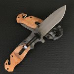 Liome Wood Grip X50 Folding Blade Outdoor Tactical Survival Knife EDC Tool - 图片 5
