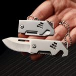 Keychain Folding Knife with Bottle Opener Function and Compact Design - 图片 2