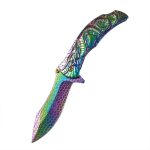 Stainless Steel Dragon Snake Folding Knife Portable Camping Utility Blade - 图片 13