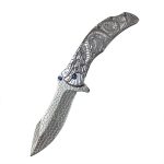 Stainless Steel Dragon Snake Folding Knife Portable Camping Utility Blade - 图片 2