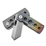 Mini 815 Titanium Folding Knife EDC Tactical Self Defense Outdoor Keychain Cutter - 图片 3