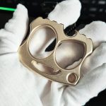 CNC Engraved Brass Two-Finger Beer Opener with Knuckle Duster Design
