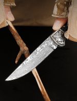 Damascus Steel Folding Knife Outdoor High Hardness Sharp Portable Fruit Knife - 图片 6