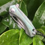 Titan Damascus Mini-Blade Knife EDC Quick-Deploy Keychain - 图片 11