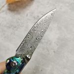 Rainbow Shell Damascus Folding Knife Outdoor Camping Tool - 图片 9