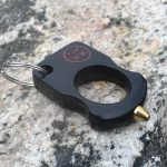 Smiley Design Single Finger Knuckle Duster Spiked Brass EDC Tool - 图片 5
