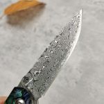 Rainbow Shell Damascus Folding Knife Outdoor Camping Tool - 图片 8