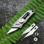 Mini Brass & Titanium Utility Blade Knife - 图片 2