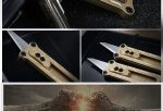 Titanium Mini Utility Knife EDC Tool with Brass Keychain - 图片 14