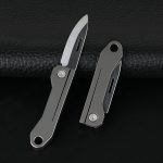 Titanium Mini Folding Knife Keychain EDC Portable Utility Letter Opener - 图片 2