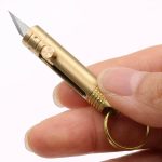 Brass Nano Blade Knife Keychain Utility Carver - 图片 4
