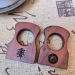 Dragon Tiger Mountain Lucky Wooden Finger Knuckle Duster Tool with Bagua Array