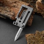 Portable EDC Titanium Multi-tool Keychain with Folding Knife - 图片 9