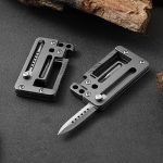 Portable EDC Titanium Multi-tool Keychain with Folding Knife