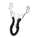 Zinc Slingshot Cow Three Card Leather Ball Mirror Cow Head Slingshot Stand - 图片 3